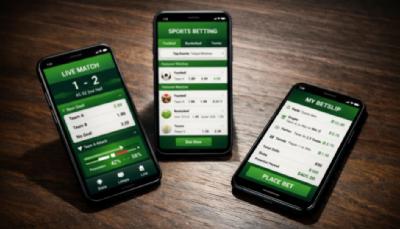 Meerdere smartphones met verschillende weddenschappen apps