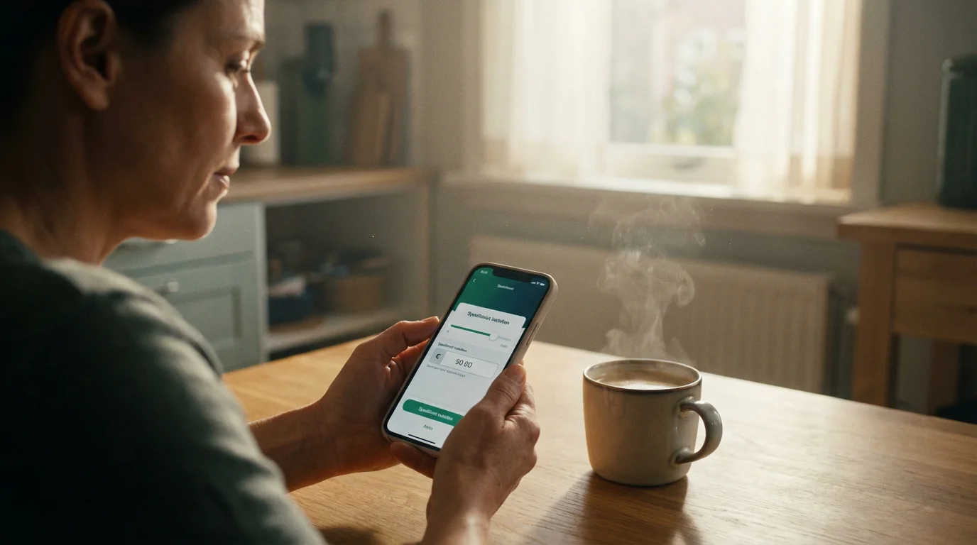 Persoon stelt speellimieten in op een bookmaker-app voordat het EK-toernooi begint